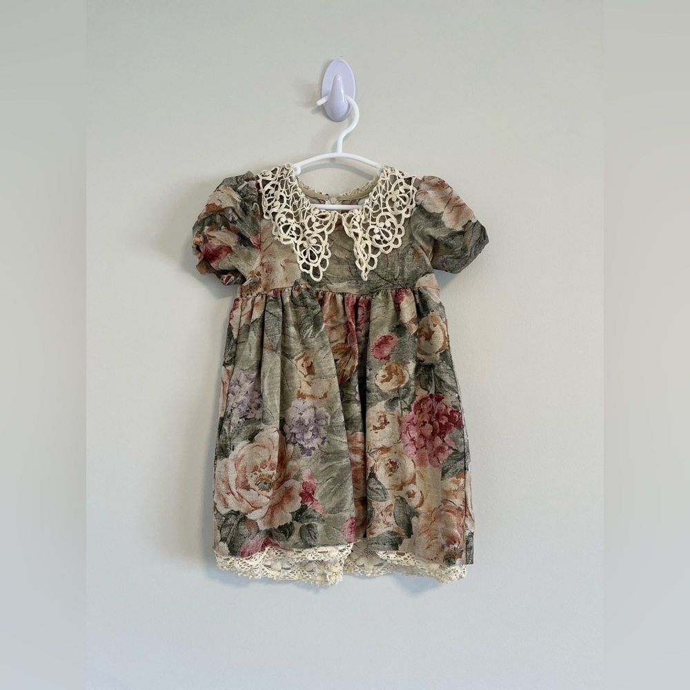 Vintage Good Lad linen blend floral dress with lace collar 🖤 - Picture 9 of 10